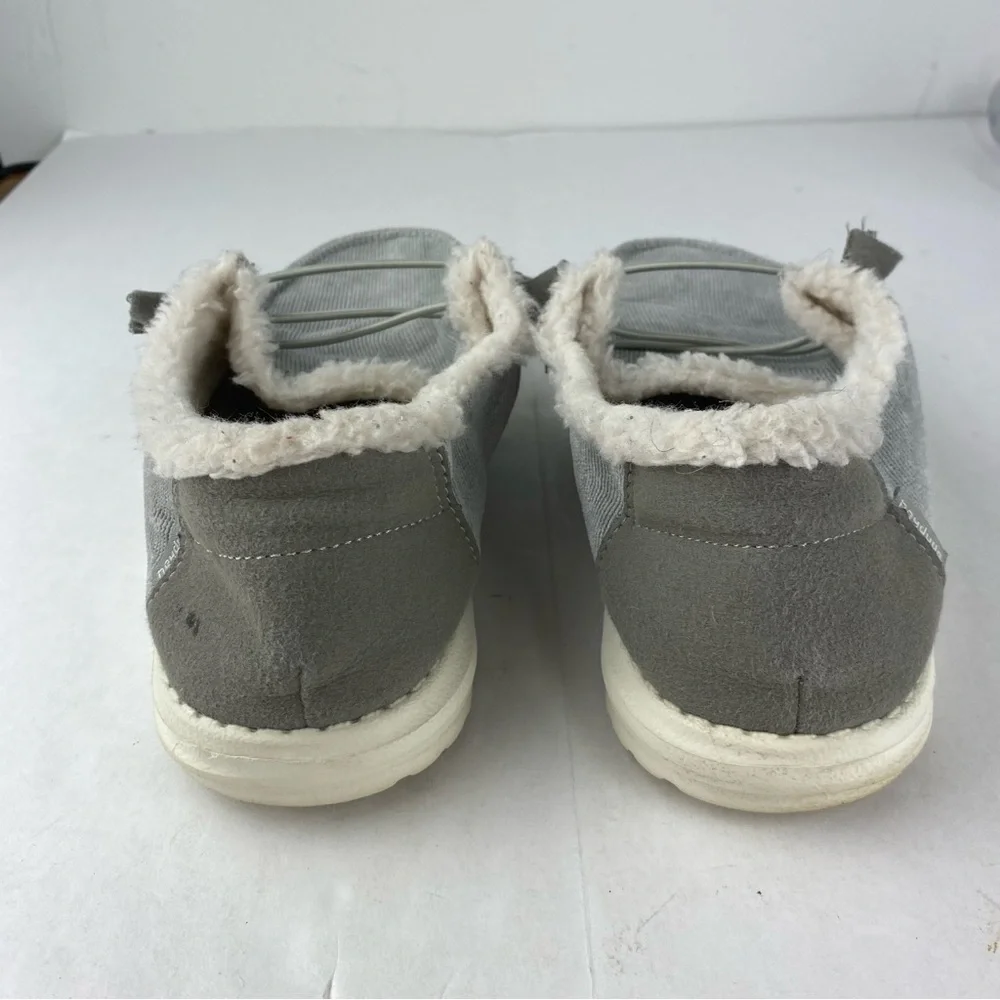 Hey Dude Womens 10 Wendy Gray Corduroy Fur Lined Slip On Loafer SEE ALL.